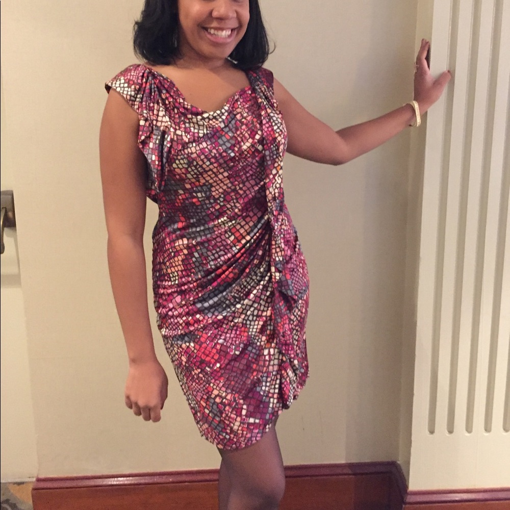 Silk Jersey mini dress. Worn once to a wedding.